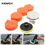 7pcs 3" Car Sponge Polishing Pad Set Polishing Buffer Waxing Adapter Drill Kit for Auto Body Care Headlight Assembly Repair - Odd Owl