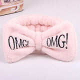 New Letter "OMG" Coral Fleece Soft Bow Headbands for women Girls Cute Hair Holder Hairbands Hair Bands Headwear Hair Accessories - Odd Owl