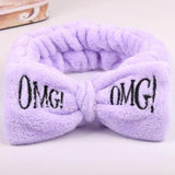 New Letter "OMG" Coral Fleece Soft Bow Headbands for women Girls Cute Hair Holder Hairbands Hair Bands Headwear Hair Accessories - Odd Owl