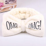 New Letter "OMG" Coral Fleece Soft Bow Headbands for women Girls Cute Hair Holder Hairbands Hair Bands Headwear Hair Accessories - Odd Owl