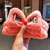 Wash Face Hair Holder Hairbands Soft Warm Coral Fleece Bow Animal Ears Headband For Women Girls Turban Fashion Hair Accessories - Odd Owl