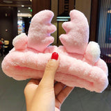 Wash Face Hair Holder Hairbands Soft Warm Coral Fleece Bow Animal Ears Headband For Women Girls Turban Fashion Hair Accessories - Odd Owl