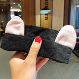 Wash Face Hair Holder Hairbands Soft Warm Coral Fleece Bow Animal Ears Headband For Women Girls Turban Fashion Hair Accessories - Odd Owl