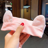 Wash Face Hair Holder Hairbands Soft Warm Coral Fleece Bow Animal Ears Headband For Women Girls Turban Fashion Hair Accessories - Odd Owl