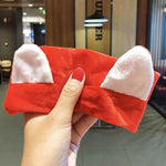 Wash Face Hair Holder Hairbands Soft Warm Coral Fleece Bow Animal Ears Headband For Women Girls Turban Fashion Hair Accessories - Odd Owl