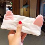 Wash Face Hair Holder Hairbands Soft Warm Coral Fleece Bow Animal Ears Headband For Women Girls Turban Fashion Hair Accessories - Odd Owl