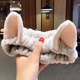 Wash Face Hair Holder Hairbands Soft Warm Coral Fleece Bow Animal Ears Headband For Women Girls Turban Fashion Hair Accessories - Odd Owl