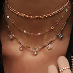 Boho Multi-element Crystal Necklaces For Women Fashion Gold Necklace Vintage Multiple Layers Pendant Necklace Jewelry Gift - Odd Owl