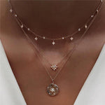 Boho Multi-element Crystal Necklaces For Women Fashion Gold Necklace Vintage Multiple Layers Pendant Necklace Jewelry Gift - Odd Owl