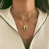 Boho Multi-element Crystal Necklaces For Women Fashion Gold Necklace Vintage Multiple Layers Pendant Necklace Jewelry Gift - Odd Owl