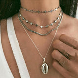 Boho Multi-element Crystal Necklaces For Women Fashion Gold Necklace Vintage Multiple Layers Pendant Necklace Jewelry Gift - Odd Owl