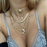 Boho Multi-element Crystal Necklaces For Women Fashion Gold Necklace Vintage Multiple Layers Pendant Necklace Jewelry Gift - Odd Owl