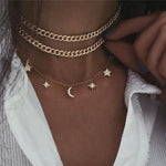 Boho Multi-element Crystal Necklaces For Women Fashion Gold Necklace Vintage Multiple Layers Pendant Necklace Jewelry Gift - Odd Owl