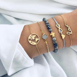 30 Styles Bohemian Bracelet Set For women Shell Star Map lotus pineapple Heart Natural stone Beads chains Bangle Boho Jewelry - Odd Owl