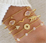 30 Styles Bohemian Bracelet Set For women Shell Star Map lotus pineapple Heart Natural stone Beads chains Bangle Boho Jewelry - Odd Owl