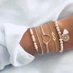 30 Styles Bohemian Bracelet Set For women Shell Star Map lotus pineapple Heart Natural stone Beads chains Bangle Boho Jewelry - Odd Owl