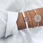 30 Styles Bohemian Bracelet Set For women Shell Star Map lotus pineapple Heart Natural stone Beads chains Bangle Boho Jewelry - Odd Owl