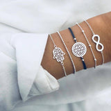 30 Styles Bohemian Bracelet Set For women Shell Star Map lotus pineapple Heart Natural stone Beads chains Bangle Boho Jewelry - Odd Owl