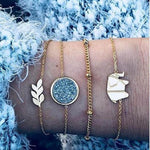 30 Styles Bohemian Bracelet Set For women Shell Star Map lotus pineapple Heart Natural stone Beads chains Bangle Boho Jewelry - Odd Owl