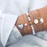 30 Styles Bohemian Bracelet Set For women Shell Star Map lotus pineapple Heart Natural stone Beads chains Bangle Boho Jewelry - Odd Owl