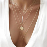Vintage Multilayer Crystal Pendant Necklace Women Gold Color Beads Moon Star Horn Crescent Choker Necklaces Jewelry New - Odd Owl