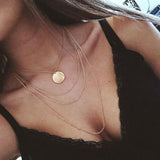 Vintage Multilayer Crystal Pendant Necklace Women Gold Color Beads Moon Star Horn Crescent Choker Necklaces Jewelry New - Odd Owl