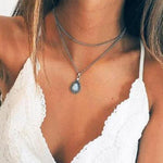 Vintage Multilayer Crystal Pendant Necklace Women Gold Color Beads Moon Star Horn Crescent Choker Necklaces Jewelry New - Odd Owl