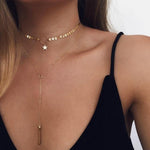 Vintage Multilayer Crystal Pendant Necklace Women Gold Color Beads Moon Star Horn Crescent Choker Necklaces Jewelry New - Odd Owl