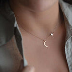 Vintage Multilayer Crystal Pendant Necklace Women Gold Color Beads Moon Star Horn Crescent Choker Necklaces Jewelry New - Odd Owl