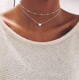 Vintage Multilayer Crystal Pendant Necklace Women Gold Color Beads Moon Star Horn Crescent Choker Necklaces Jewelry New - Odd Owl