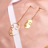 X&P New Fashion Round Dangle Drop Korean Earrings For Women Geometric Round Heart Gold Earring Wedding 2020 kolczyki Jewelry - Odd Owl