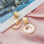 X&P New Fashion Round Dangle Drop Korean Earrings For Women Geometric Round Heart Gold Earring Wedding 2020 kolczyki Jewelry - Odd Owl