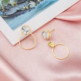 X&P New Fashion Round Dangle Drop Korean Earrings For Women Geometric Round Heart Gold Earring Wedding 2020 kolczyki Jewelry - Odd Owl