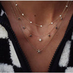 Boho Multi-element Crystal Necklaces For Women Fashion Gold Necklace Vintage Multiple Layers Pendant Necklace Jewelry Gift - Odd Owl