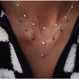 Boho Multi-element Crystal Necklaces For Women Fashion Gold Necklace Vintage Multiple Layers Pendant Necklace Jewelry Gift - Odd Owl