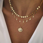 Boho Multi-element Crystal Necklaces For Women Fashion Gold Necklace Vintage Multiple Layers Pendant Necklace Jewelry Gift - Odd Owl