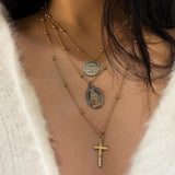 Vintage Multilayer Crystal Pendant Necklace Women Gold Color Beads Moon Star Horn Crescent Choker Necklaces Jewelry New - Odd Owl