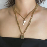 Vintage Multilayer Crystal Pendant Necklace Women Gold Color Beads Moon Star Horn Crescent Choker Necklaces Jewelry New - Odd Owl