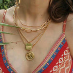 Vintage Multilayer Crystal Pendant Necklace Women Gold Color Beads Moon Star Horn Crescent Choker Necklaces Jewelry New - Odd Owl