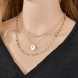 Vintage Multilayer Crystal Pendant Necklace Women Gold Color Beads Moon Star Horn Crescent Choker Necklaces Jewelry New - Odd Owl