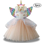 Christmas Girls Dress Kids Costumes For Girls Halloween Carnival Rainbow Unicorn Dress For Girls Princess Wedding Party Vestitos - Odd Owl