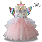 Christmas Girls Dress Kids Costumes For Girls Halloween Carnival Rainbow Unicorn Dress For Girls Princess Wedding Party Vestitos - Odd Owl