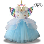 Christmas Girls Dress Kids Costumes For Girls Halloween Carnival Rainbow Unicorn Dress For Girls Princess Wedding Party Vestitos - Odd Owl