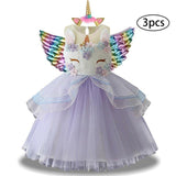 Christmas Girls Dress Kids Costumes For Girls Halloween Carnival Rainbow Unicorn Dress For Girls Princess Wedding Party Vestitos - Odd Owl