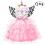 Christmas Girls Dress Kids Costumes For Girls Halloween Carnival Rainbow Unicorn Dress For Girls Princess Wedding Party Vestitos - Odd Owl