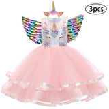 Christmas Girls Dress Kids Costumes For Girls Halloween Carnival Rainbow Unicorn Dress For Girls Princess Wedding Party Vestitos - Odd Owl