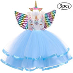 Christmas Girls Dress Kids Costumes For Girls Halloween Carnival Rainbow Unicorn Dress For Girls Princess Wedding Party Vestitos - Odd Owl