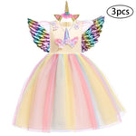 Christmas Girls Dress Kids Costumes For Girls Halloween Carnival Rainbow Unicorn Dress For Girls Princess Wedding Party Vestitos - Odd Owl