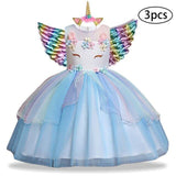 Christmas Girls Dress Kids Costumes For Girls Halloween Carnival Rainbow Unicorn Dress For Girls Princess Wedding Party Vestitos - Odd Owl