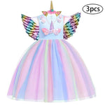 Christmas Girls Dress Kids Costumes For Girls Halloween Carnival Rainbow Unicorn Dress For Girls Princess Wedding Party Vestitos - Odd Owl